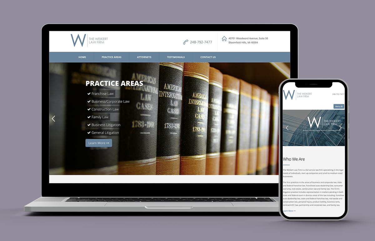 The Weikert Law Firm — website designed and built by 360 Design Partners