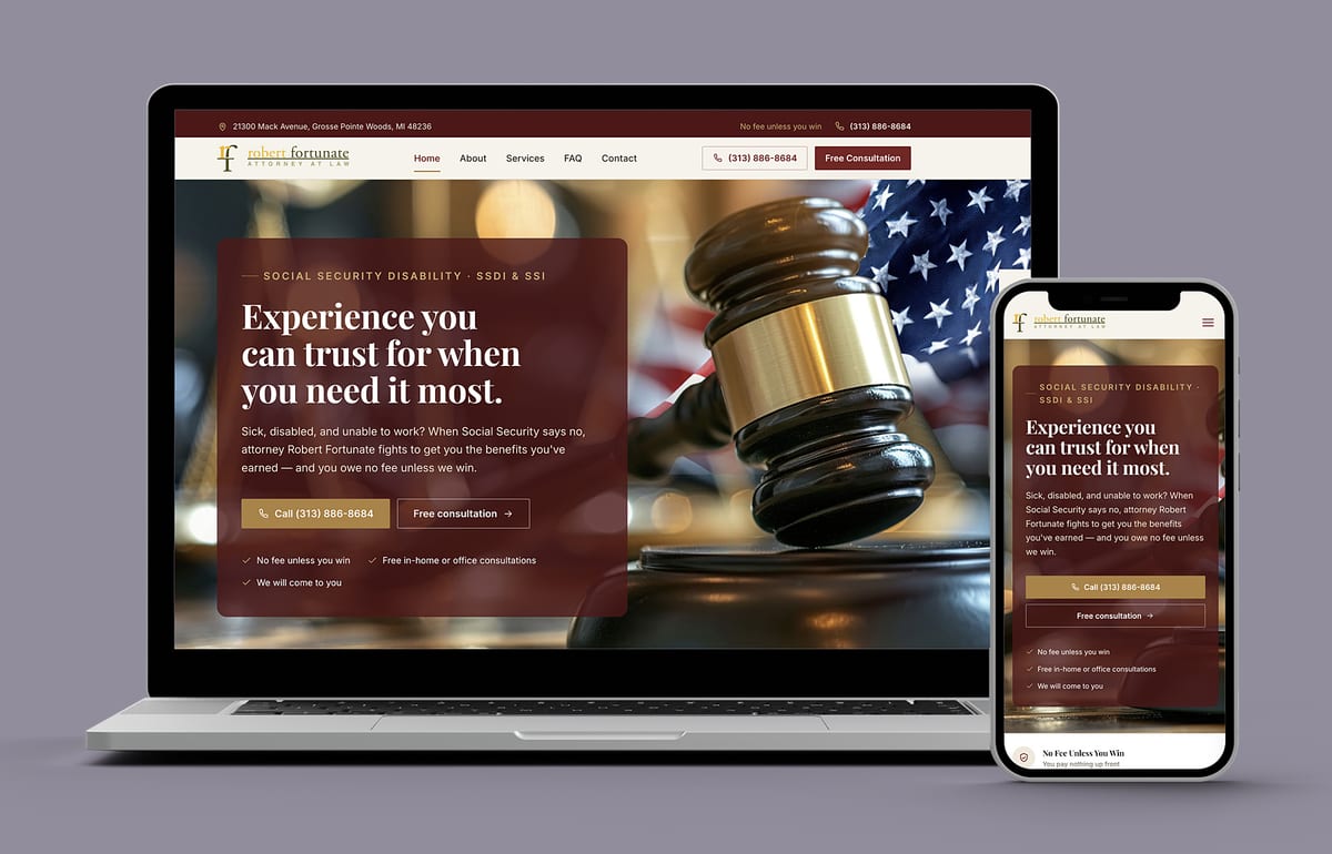 Fortunate Law — website designed and built by 360 Design Partners