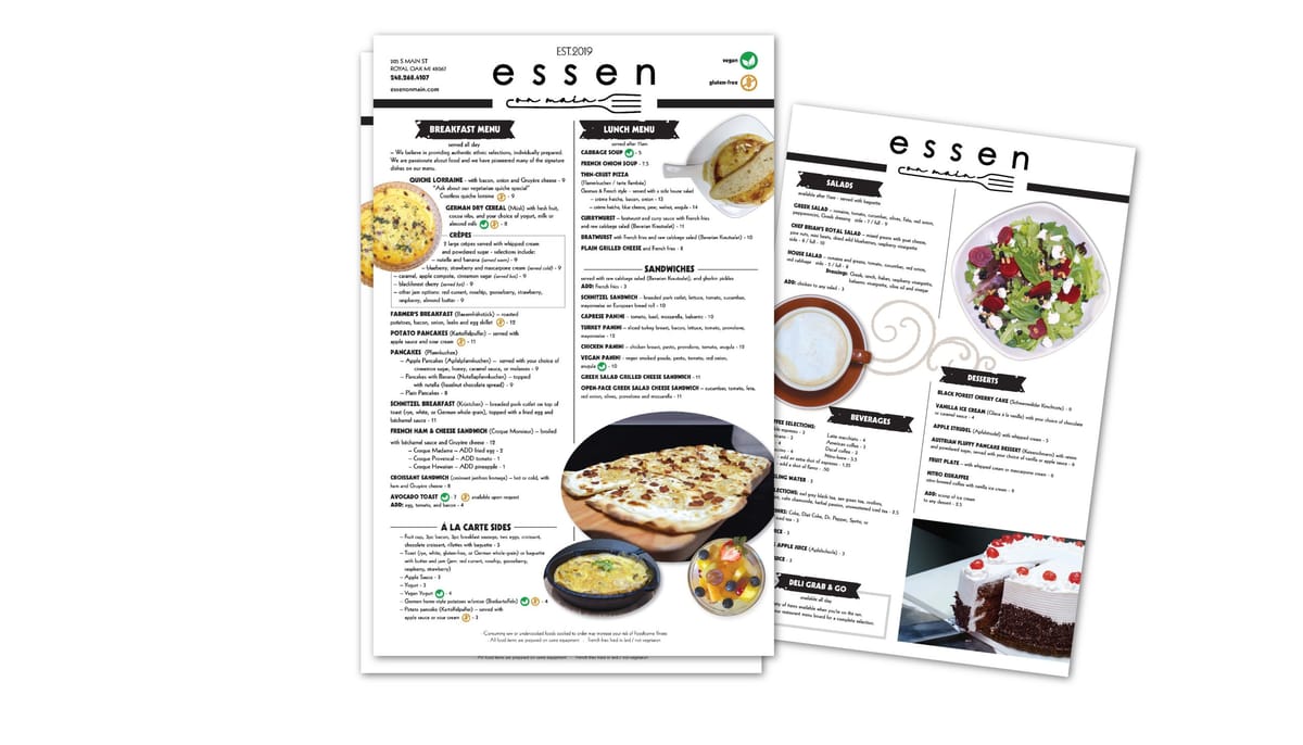 Restaurant menu design