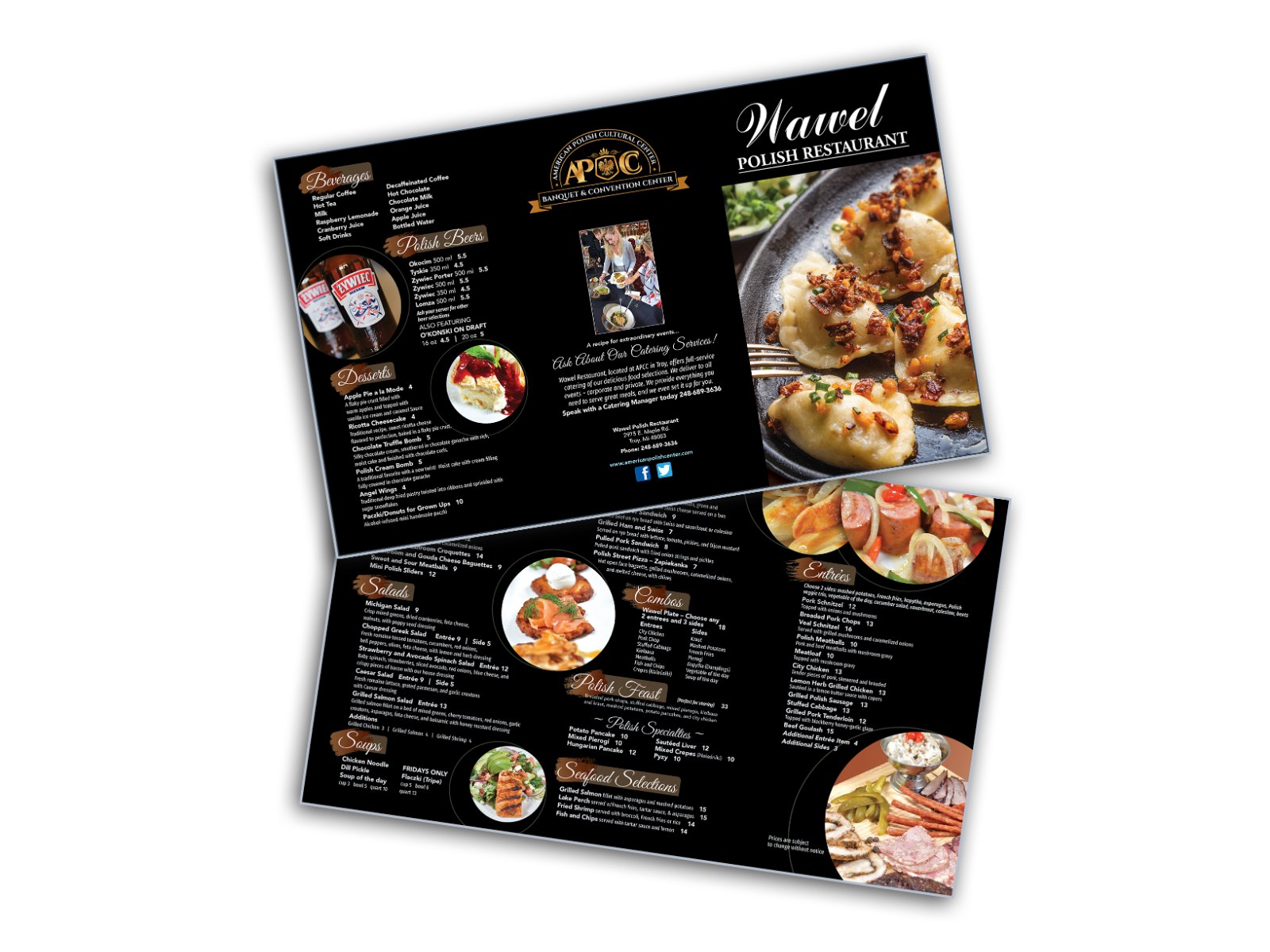 Wawel Polish Restaurant menu design